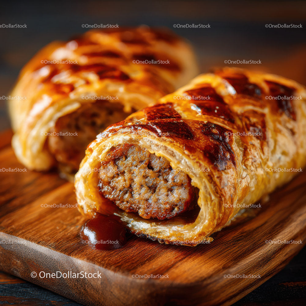 Stuffed Meat Pastry with Juicy Filling and Melted Cheese