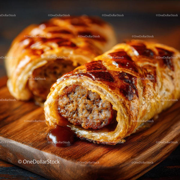 Stuffed Meat Pastry with Juicy Filling and Melted Cheese