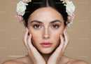 Close-up of a Woman with Freckles and Floral Crown