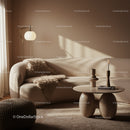 Cozy neutral living room with modern minimalistic decor
