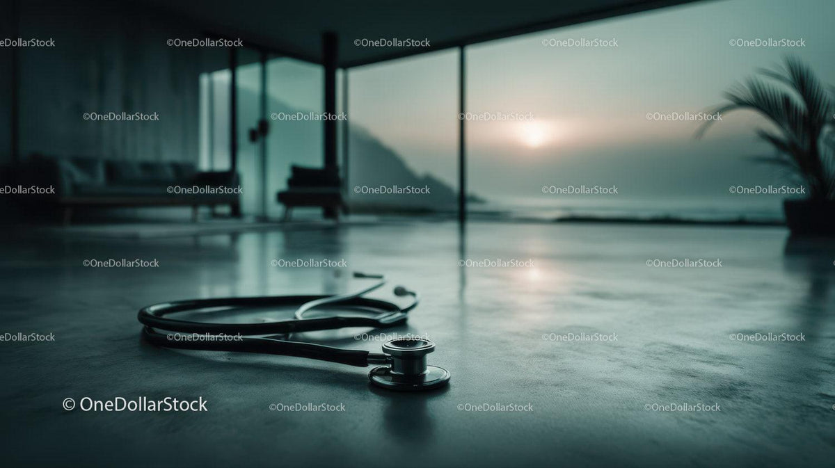 Modern Healthcare Clinic with Scenic Ocean View and Medical Equipment