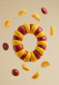 Creative Citrus and Kiwi Fruit Arrangement in Circular Pattern