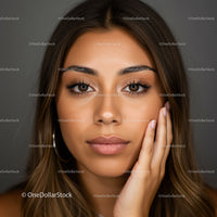 Portrait of a Beautiful Woman with Brown Eyes and Subtle Makeup