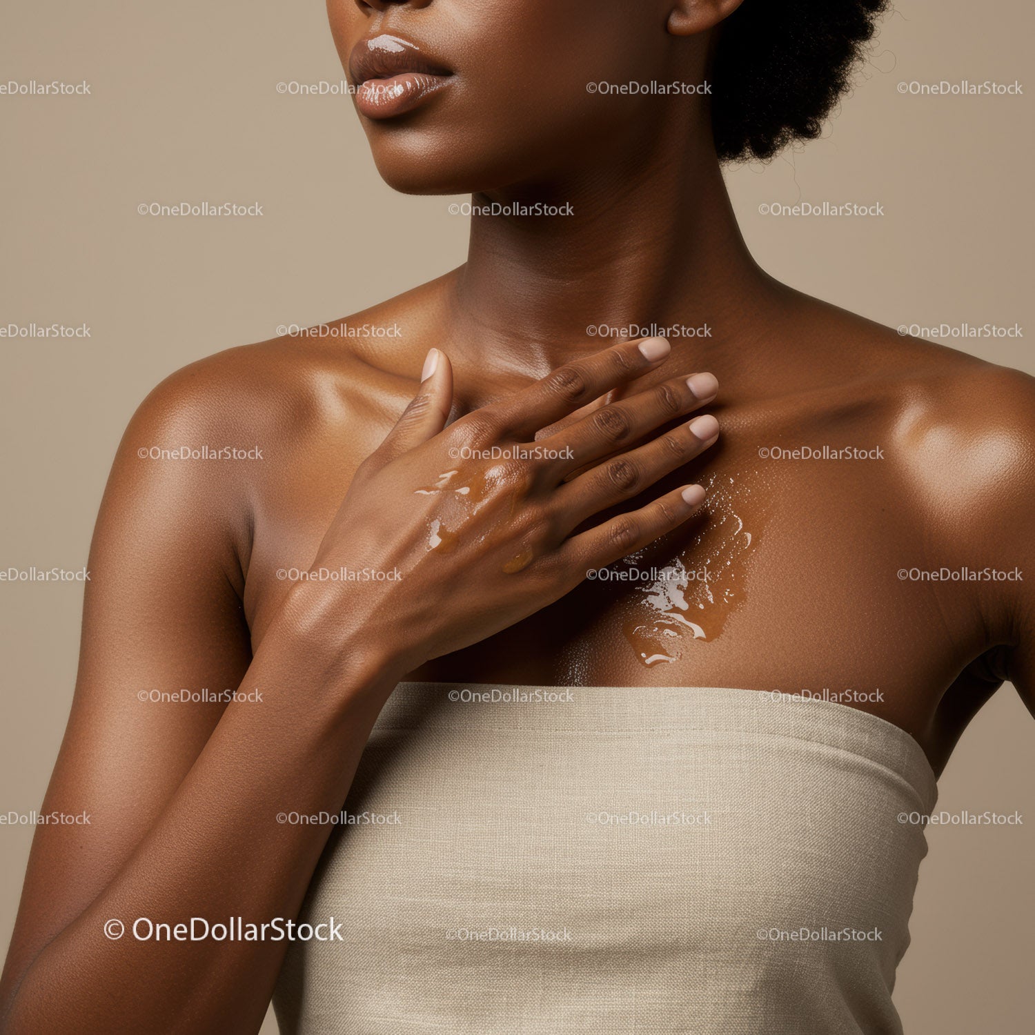 Elegant Black Woman Skin Care Natural Beauty Studio Portrait