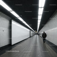 Underground Subway Tunnel with Fluorescent Lighting and Modern Design