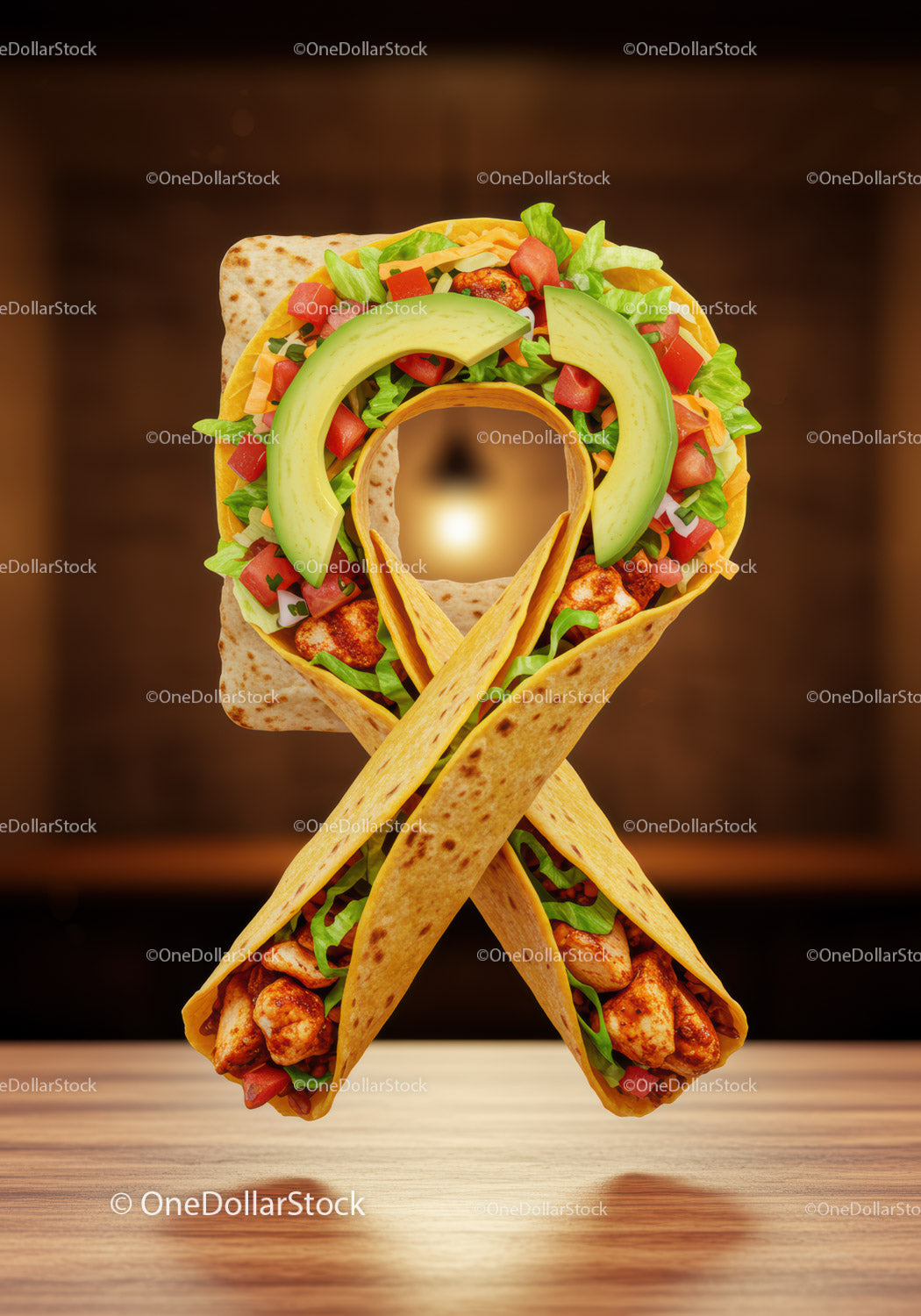 Fresh chicken wraps with avocado and vegetables
