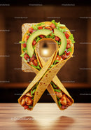 Fresh chicken wraps with avocado and vegetables