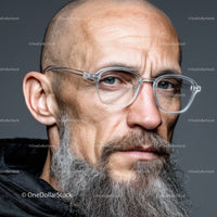 Mature Man with Stylish Glasses and Distinguished Beard