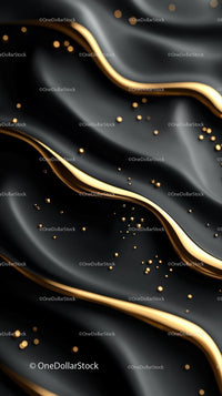 Luxurious Black Fabric with Gold Accents and Elegant Details