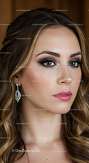Elegant Woman with Flawless Makeup and Glamorous Style