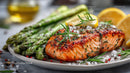 Gourmet Grilled Salmon with Asparagus and Lemon Slices