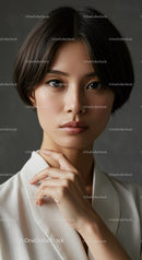 Portrait of a Confident Woman with Short Hair in Elegant Style