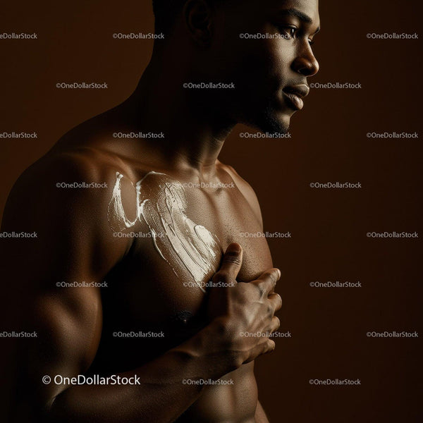 Close-up of a Man Applying Body Lotion for Skin Care