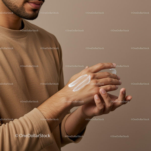 Man Applying Moisturizer on Hands for Healthy Skin
