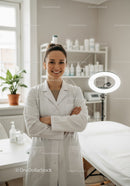 Smiling Female Doctor in Modern Medical Clinic