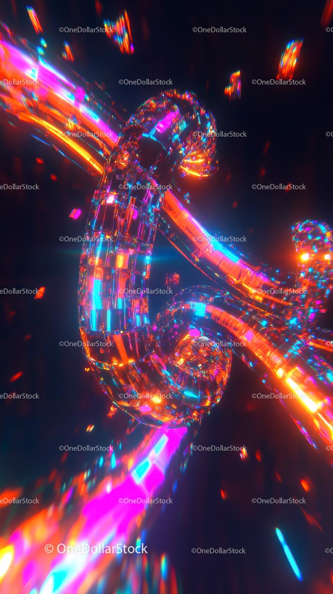 Futuristic Neon Light Trails with Vibrant Colorful Effects