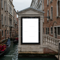 Venetian Canal with Gondolas and Classical Architecture