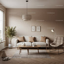 Minimalist Living Room with Beige Walls and Cozy Furniture