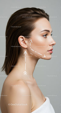 Woman with Beautiful Skin Complying with Aesthetic Facial Lines