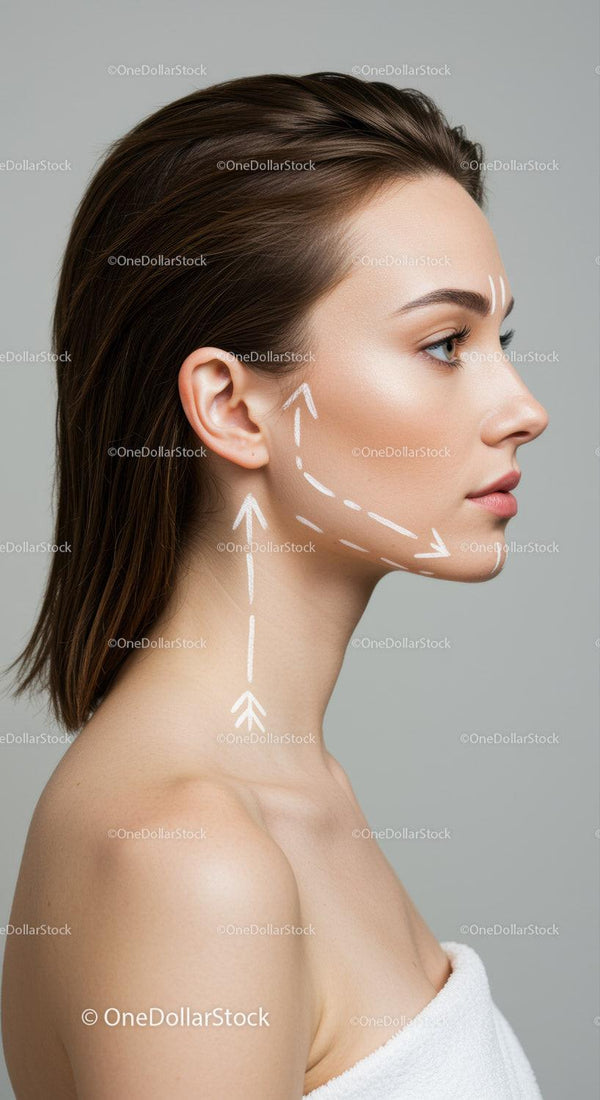 Woman with Beautiful Skin Complying with Aesthetic Facial Lines