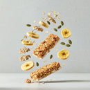Nutritious Granola Bars with Banana and Seeds Floating
