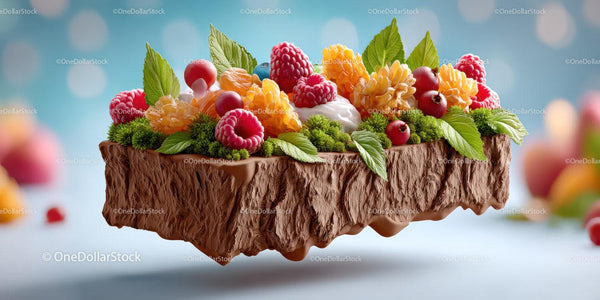 Chocolate Cheesecake with Fresh Raspberries and Blueberries