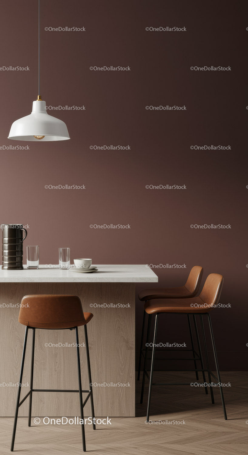 Contemporary Kitchen with Bar Stool Seating and Pendant Lighting