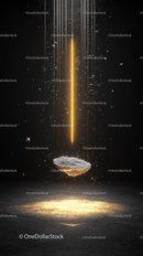 Futuristic Energy Beam and Glowing Light in Digital Space