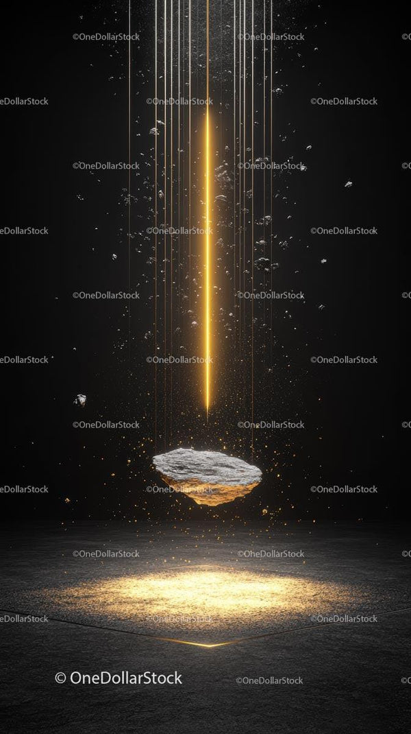 Futuristic Energy Beam and Glowing Light in Digital Space