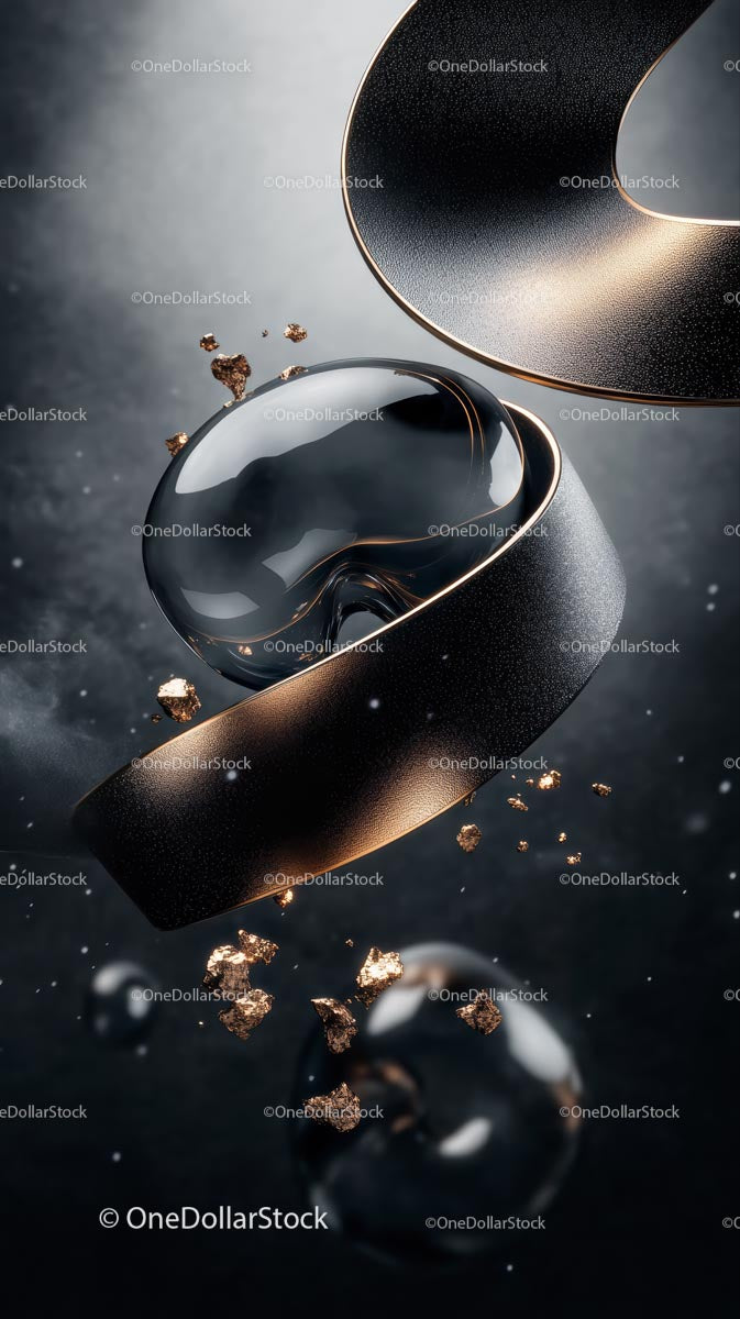 Elegant Black and Gold Ring with Modern Design for Luxury Fashion