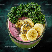 Vibrant Banana and Kale Fruit Smoothie with Chia Seeds
