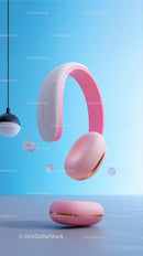 Modern Pink Wireless Headphones in Minimalist Room