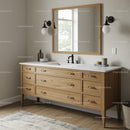 Modern Bathroom Vanity with Wooden Cabinet and Large Mirror