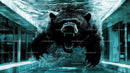 Fierce Black Bear Roaring Underwater in a Wildlife Scene