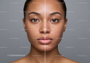 Close-Up Portrait of a Young Woman with Flawless Skin and Natural Makeup