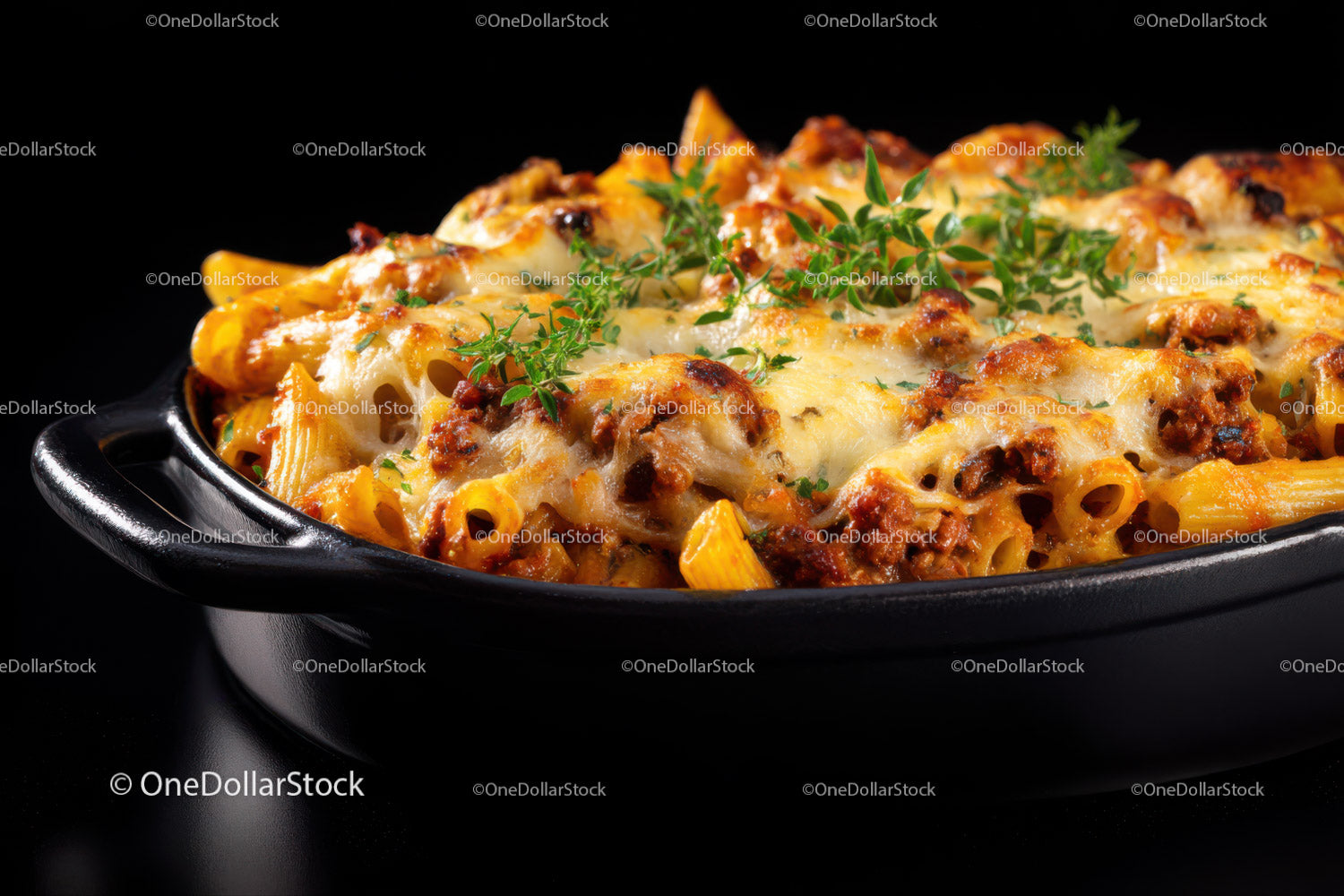 Cheesy Baked Pasta with Tomato Sauce and Fresh Herbs