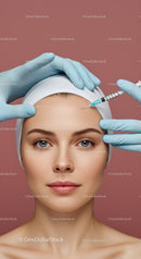 Young Woman Receiving Cosmetic Injectable Treatment for Facial Rejuvenation