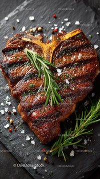 Gourmet Grilled Ribeye Steak with Herbs and Seasonings