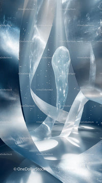 Abstract Metallic Sculpture in Futuristic Interior Design