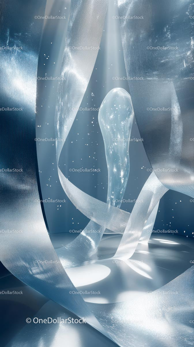 Abstract Metallic Sculpture in Futuristic Interior Design