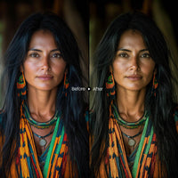 Before and after Folklore Lightroom preset edit