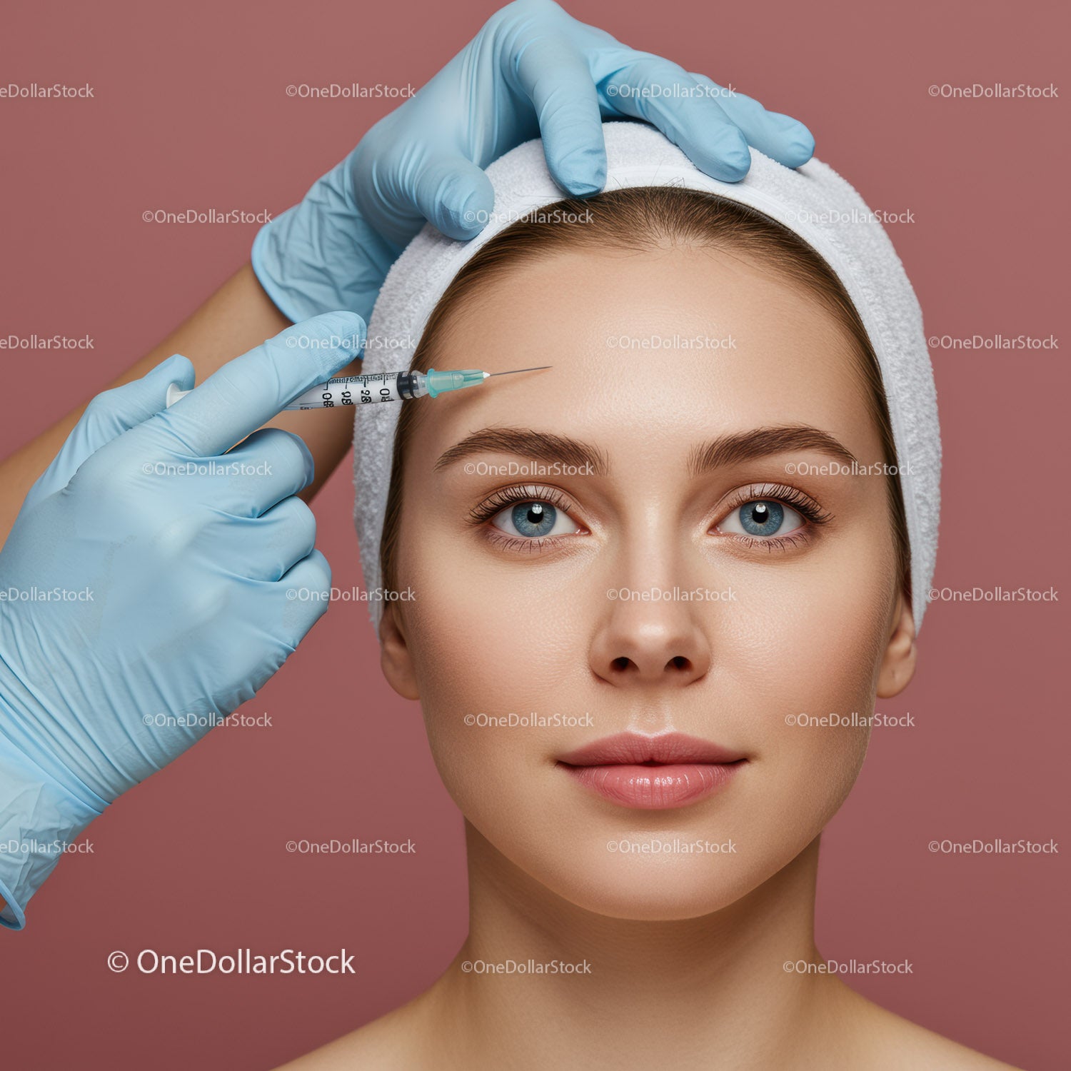 Young Woman Receiving Botox Injection in Cosmetic Clinic