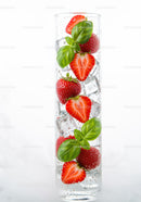 Refreshing Sparkling Water with Strawberries and Basil
