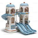 Colorful Plastic Children's Playhouse with Slides and Climbing Tower