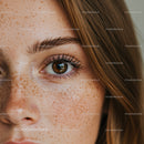 Close-Up of Freckled Woman with Brown Eyes and Red Hair