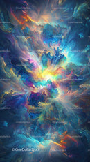 Abstract Colorful Space Nebula with Vibrant Swirling Patterns