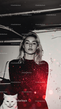 Before and after Red Glitter Photo Overlays effect