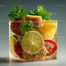 Fresh Honeycomb with Strawberries and Lime Garnish