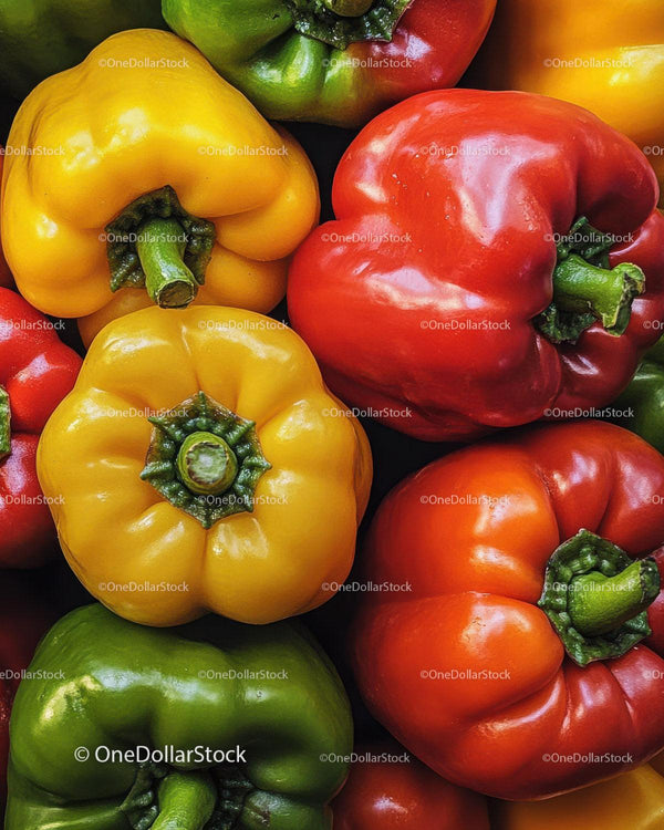 Żywe papryki w jasnych kolorach do ekspozycji świeżych produktów
