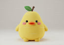 Yellow Plush Duck Toy with Green Leaf and Orange Beak
